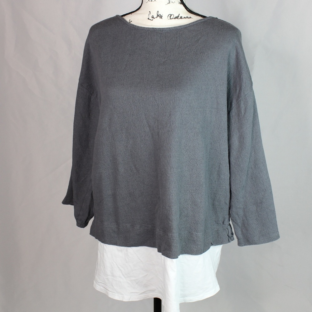 Pure Jill Gray Womens Medium Tunic Lagenlook - Picture 1 of 6